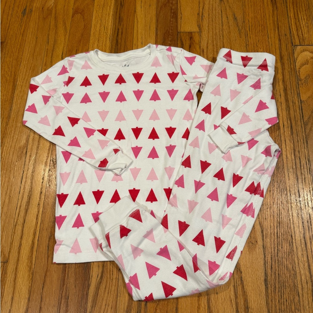 Primary Red and Pink Triangle Kids Pajama Set